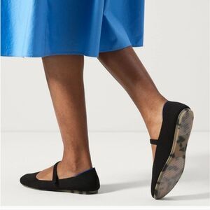Rothy's Black Flats with Blue Accent
